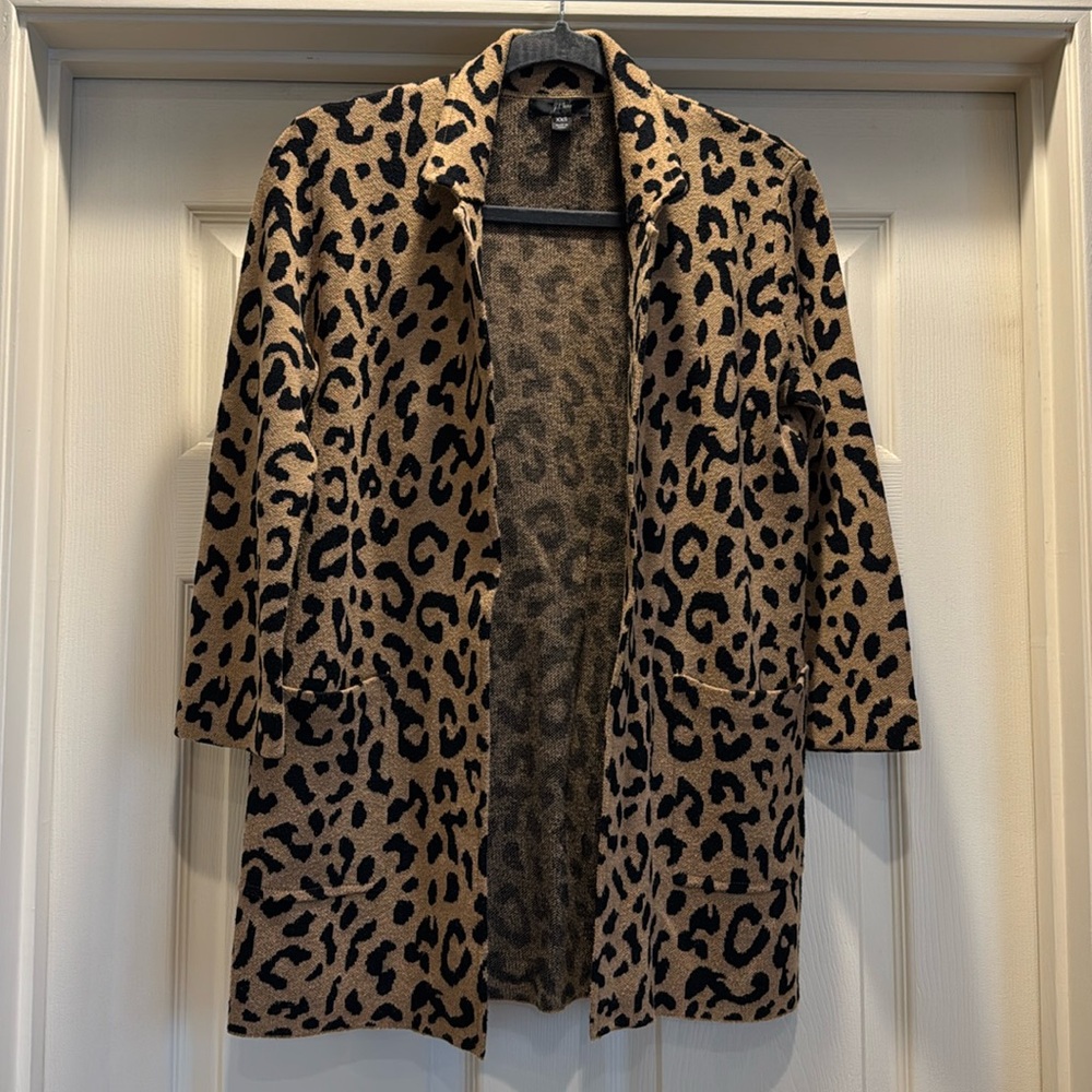 J.Crew sweater blazer - animal print